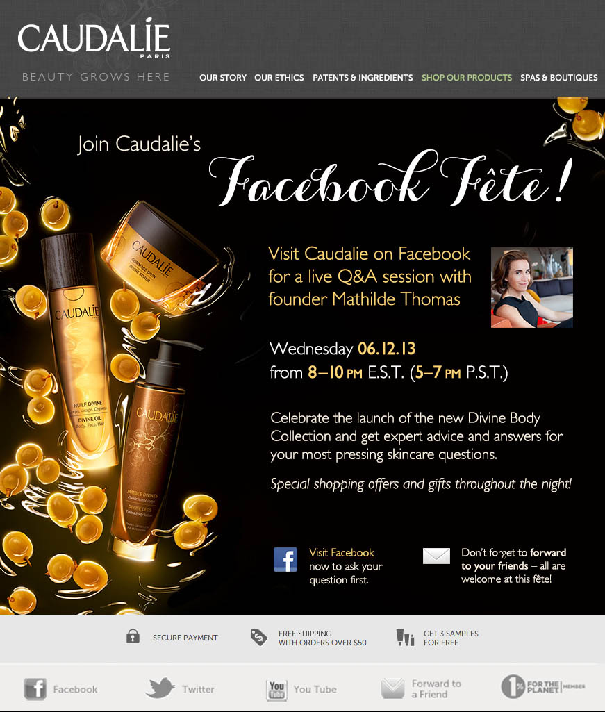 Caudalie’s Live FaceBook Chat Event – Getting Your Most Pressing Beauty Questions Answered!